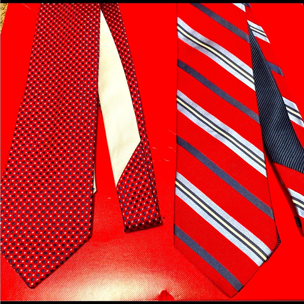 Tommy Hilfiger geometric/striped Tie set red/navy